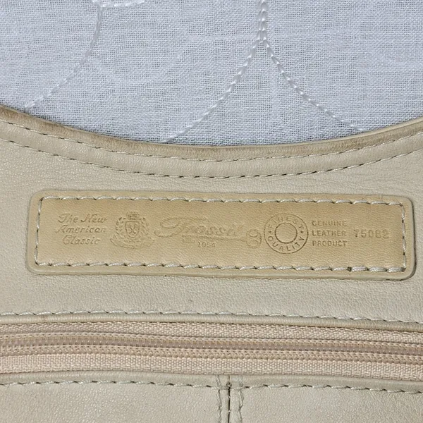 Vintage Fossil Crossbody Bag #75082 Medium Cream Soft Leather Adjustable Strap - Image 4
