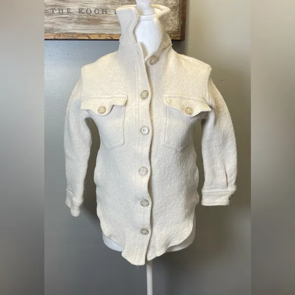 Aritzia Wilfred Free‎ Women's Wool Button Up Jacket Cream Size XS - Image 2