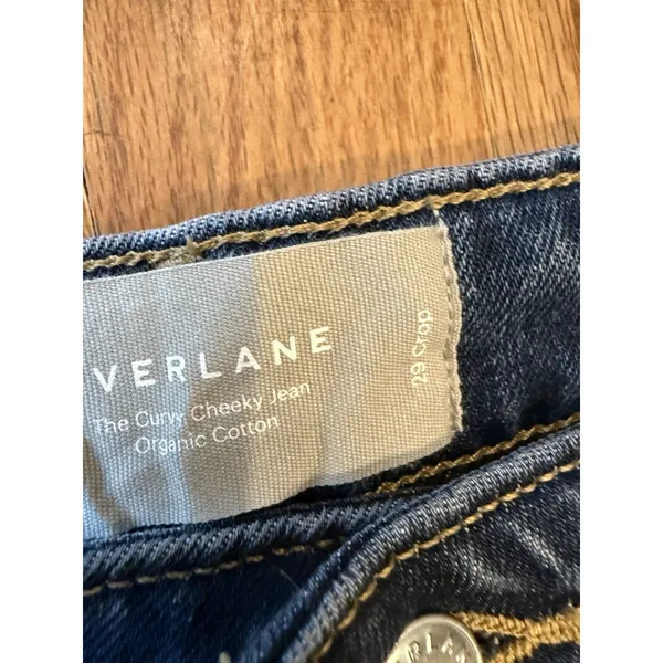 Everlane‎ Curvy Original Cheeky Jean Women Size 29 Blue Organic Cotton Crop - Image 5