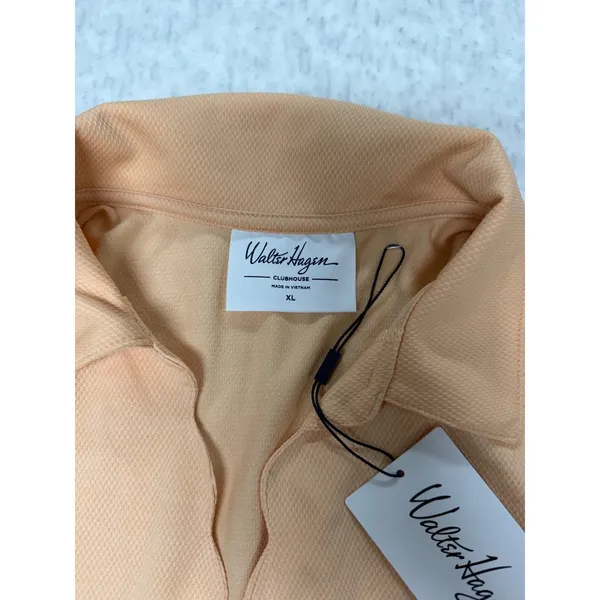 Walter Hagen Clubhouse Scallop Sleeveless Golf Polo‎ Peach Fuzz Womens XL NEW - Image 4