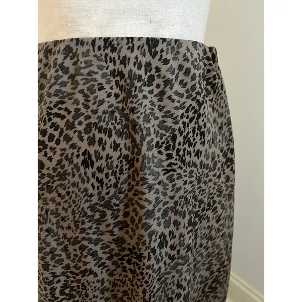 A New Day Leopard Print Maxi Slip Skirt XS‎ Brown Black Elastic Waist Minimalist Boho Chic - Image 4