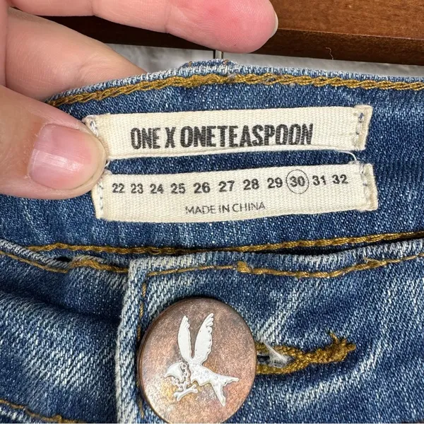 One x One Teaspoon Awesome‎ Baggies Low Waist Mid Rise Relaxed Leg Jeans Size 30 - Image 2