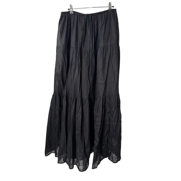 DISSH Fletcher Skirt Black Linen Blend Tiered Maxi NEW - Image 2
