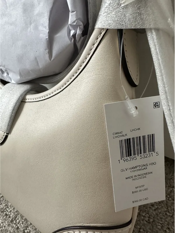 Coach Originals Hamptons 2005 Hobo Shoulder Bag NWT Silver/Chalk - Image 4