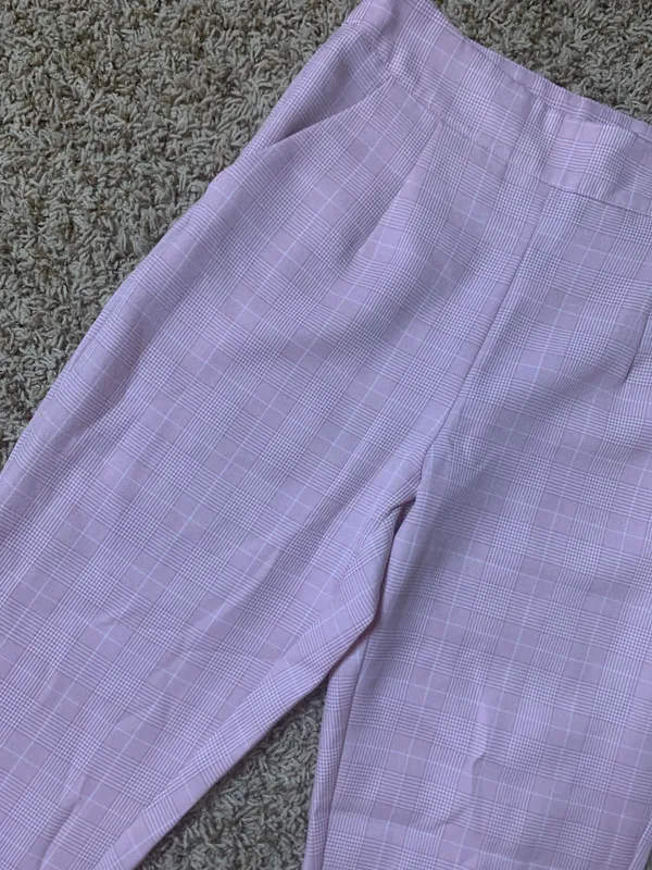 Nasty Gal Pink Plaid Pants - Image 3