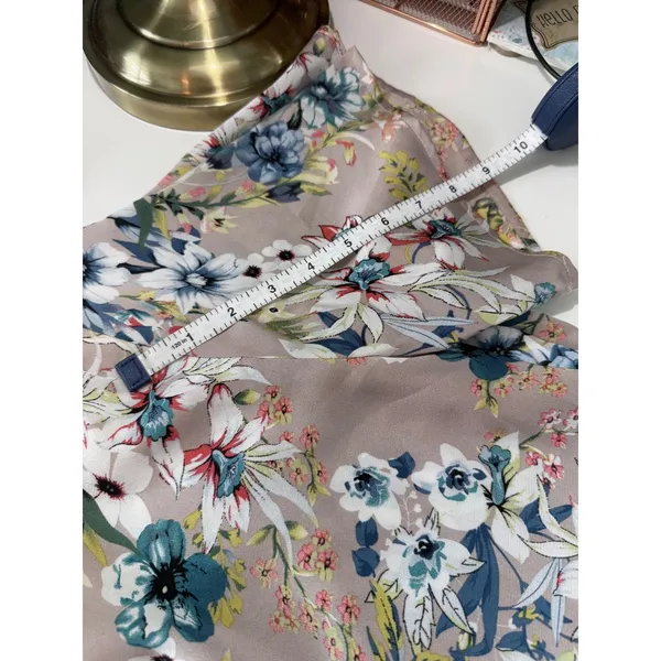 Luna Floral Wrap Dress Mauve Blue V-Neck Short Sleeve Small 17659 Soft‎ Romance - Image 9