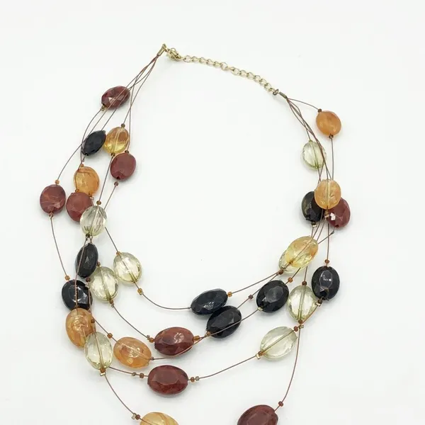 Women's Earth-tone Fashion Statement Beaded Necklace - Image 4
