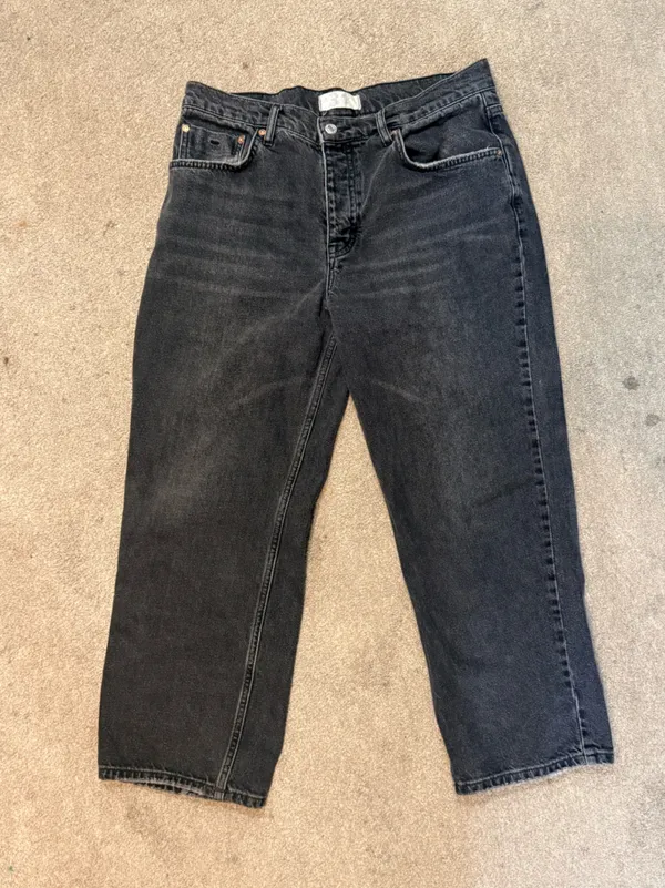 We The Free Black Vintage Wash Button Fly Striaght Leg Ankle Jeans Size 31 - Image 2