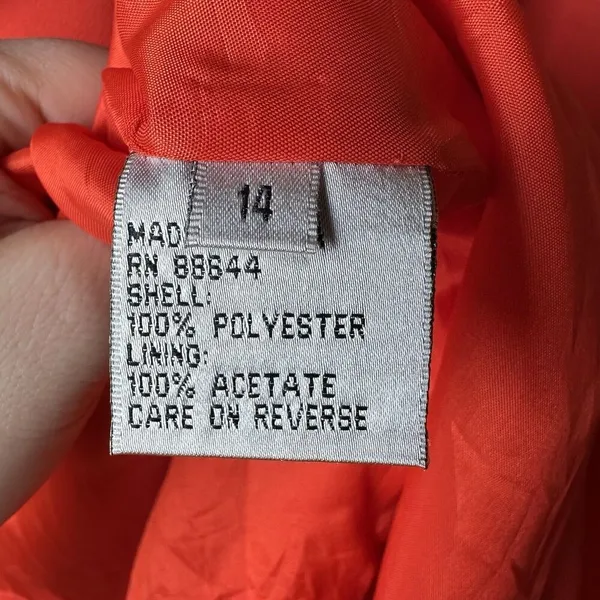 John Meyer Norwich‎ Orange Floral Embroidered Blazer 14 | Statement Art to Wear - Image 9