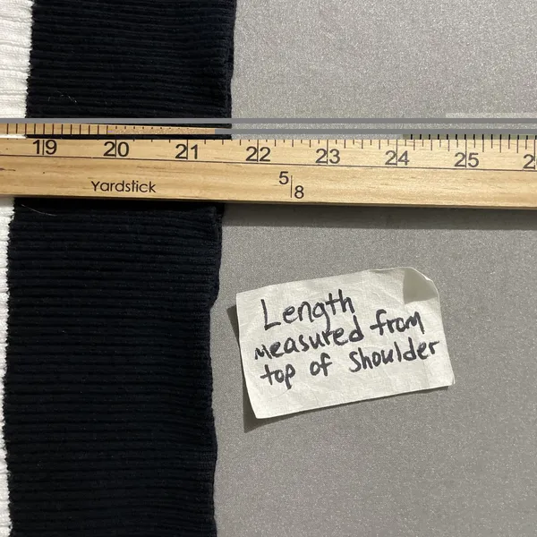 Lauren Jeans Company Sweater Size XS Black White Striped Ribbed Knit Preppy 67 - Image 9