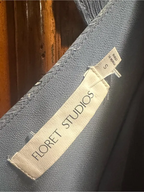 NWOT Floret Studios sz Small Blue Floral Ruffle Maxi Dress with Smocked Waist - Image 8