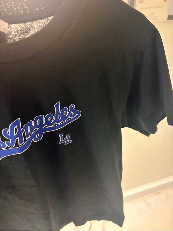 Los Angeles Apparel Tee - Black with Blue Script - Image 3