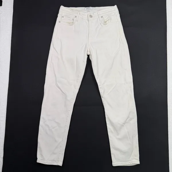 Agolde 27 Toni Slim Straight Jeans White Stretch Denim A133-1085 Minimalist - Image 3