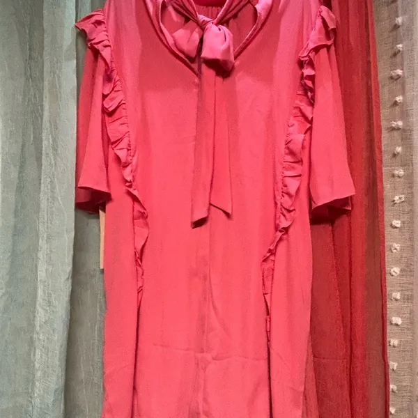 Elegant Pink Ruffle Dress Size XL - Image 3