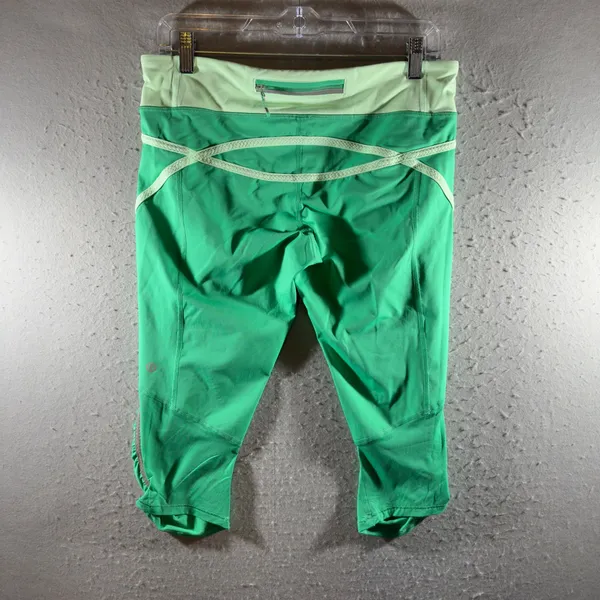 1621 | Lululemon Turbo‎ Run Crop Athletic Running Leggings Green Womens 10 - Image 2