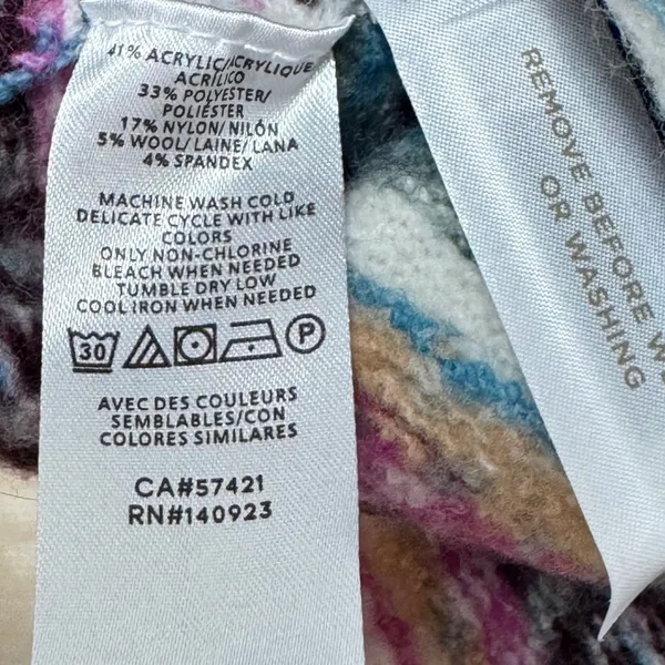 NWT LOFT Fair Isle V-Neck Cardigan Sweater Women's XS Multi Knit Button Front‎ - Image 8
