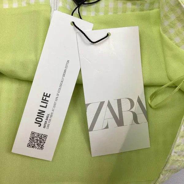 Zara Seersucker Plaid Mini Skirt Size Small NEW! Retail $39.90 - Image 8