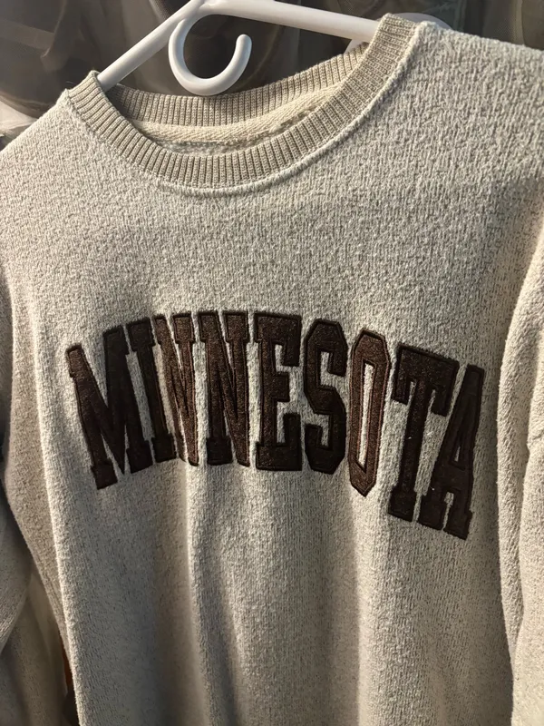 Minnesota Fleece Crewneck Gray Size L - Image 3