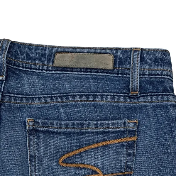Seven7 Jeans‎ Womens 29 Flare Low Rise Medium Wash Denim Stretch Whisker 30x32 - Image 8