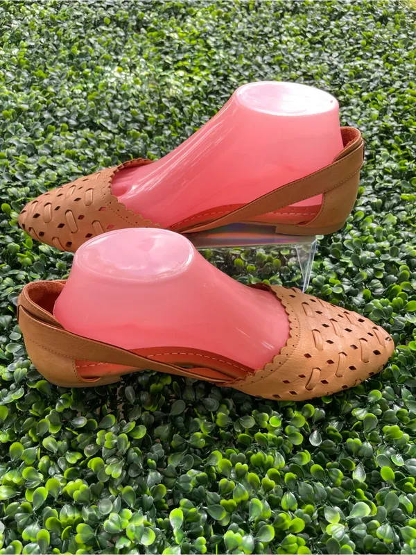 Spring Step Women's Woven Pointed-Toe Flats in Tan - Image 2