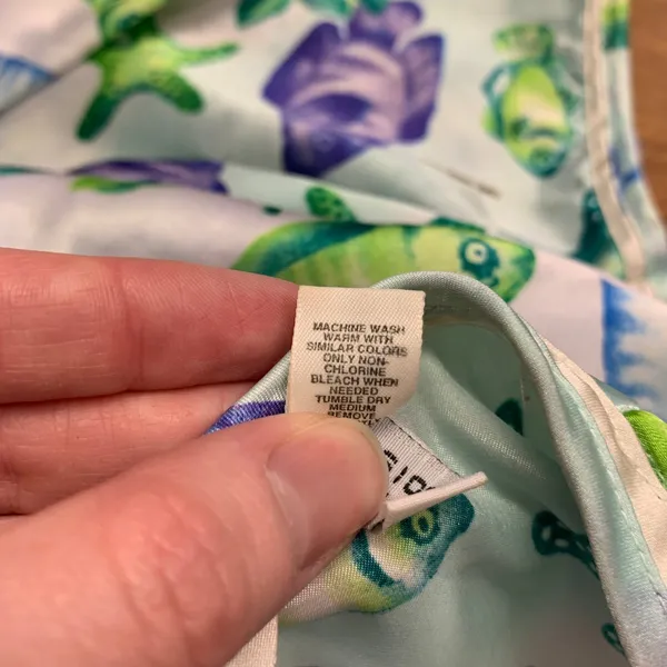 Victorias Secret Satin‎ Sleep Shirt Womens XS Fish Starfish Button Down Pajama - Image 7