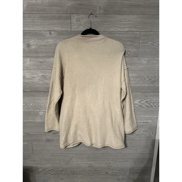 Free People Intimately Women's Oversized Wrap Sweater in Beige Size‎ Small - Image 3