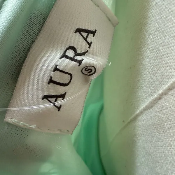 NWT Aura Women's Sleeveless Flutter Side Chiffon Maxi Dress Green Frond Print $1 - Image 8