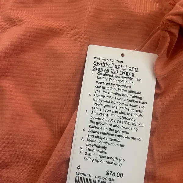Lululemon Swiftly Tech Long Sleeve Shirt 2.0 Race Length - Image 5