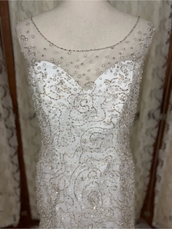 Spectacular New Mori Lee Heavily Beaded Wedding Gown - Image 2