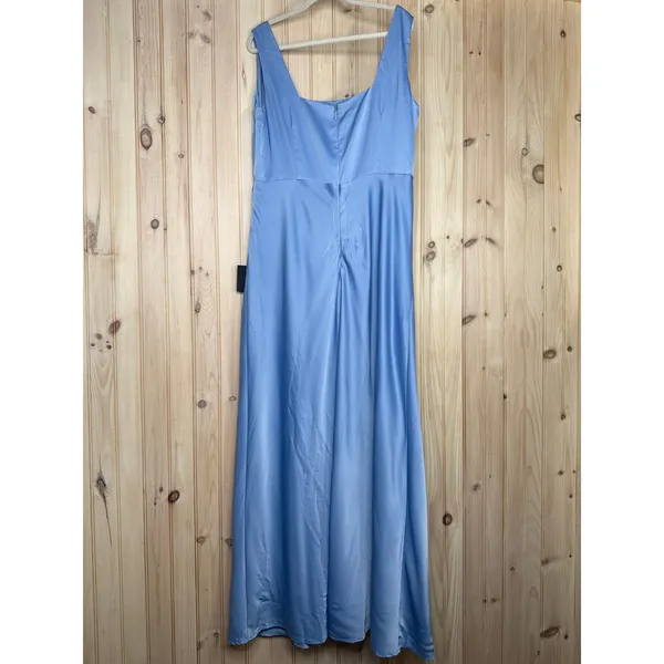 NWT Lulus Red Carpet Romance Light Blue Satin Square Neck Maxi Dress Size 1X - Image 6