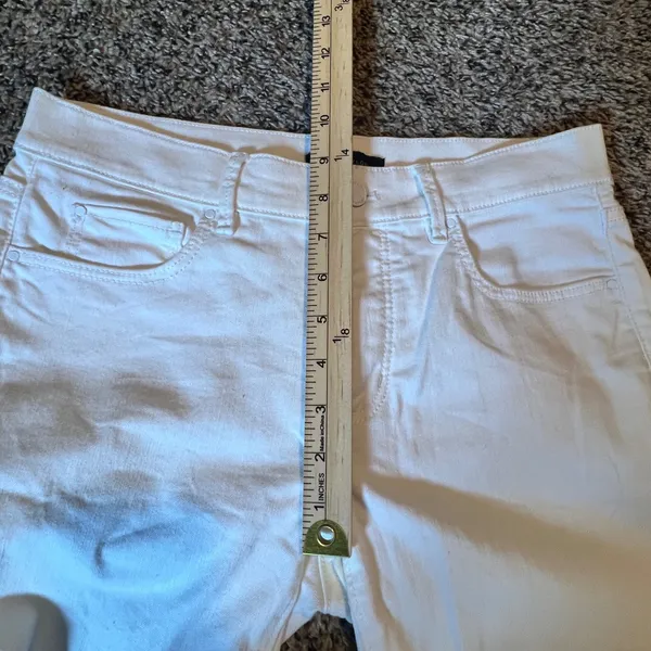 Ann‎ Taylor The Skinny Crop Jeans White Raw Hem Stretch Denim Pants 2T 529169 - Image 5