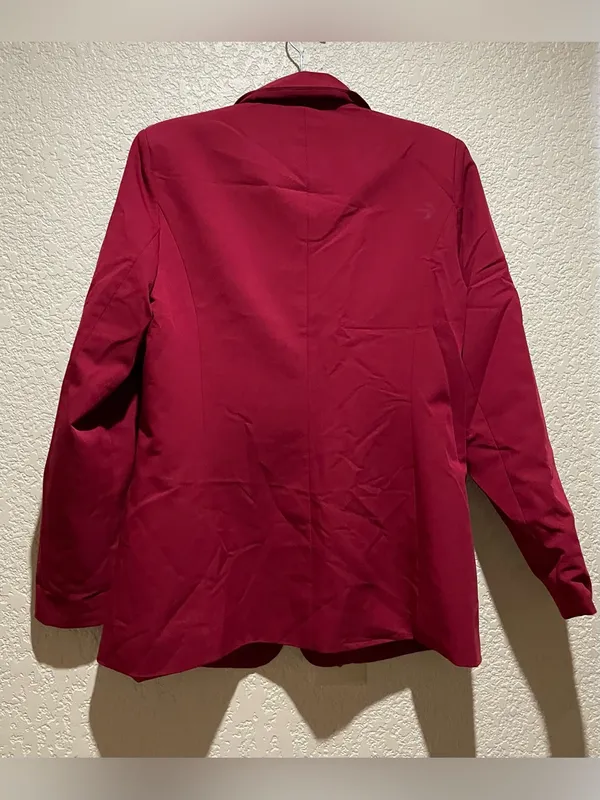Women's Tailored Red Burgandy Blazer Jacket Size M Size M - Image 2