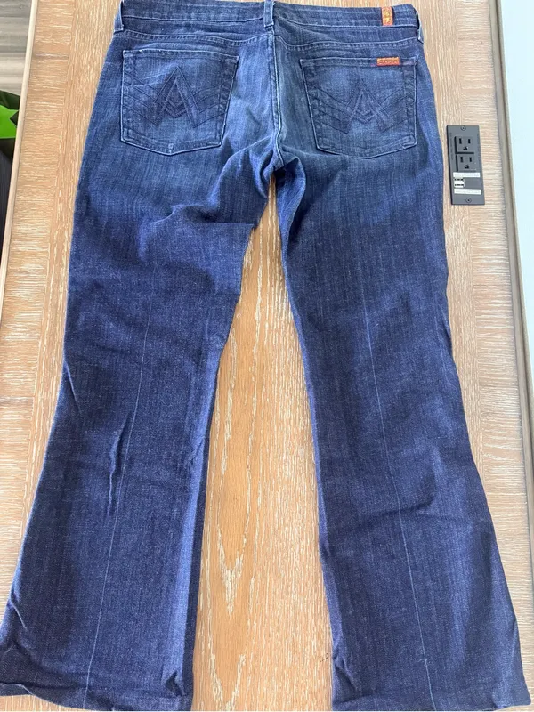 Women’s VTG 7 For All Mankind A-Pocket Bootcut Jeans Sz 31 Made in USA - Image 5