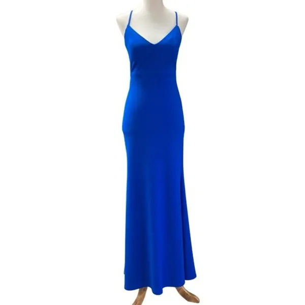 B. Darlin Royal Blue Lace‎ Back Long Formal Gown Size 5/6 Dress - Image 3