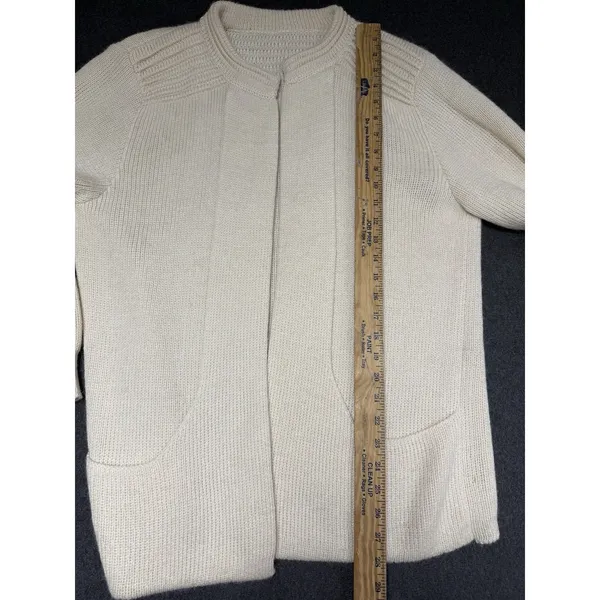 PERUVIAN LINK Ebel Cardigan IVORY 100% Alpaca Pockets Soft One Size‎ UK 10 12 14 - Image 6
