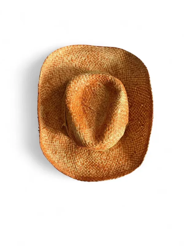 NWT Woven Straw Cowboy Hat Western Boho Festival - Image 3