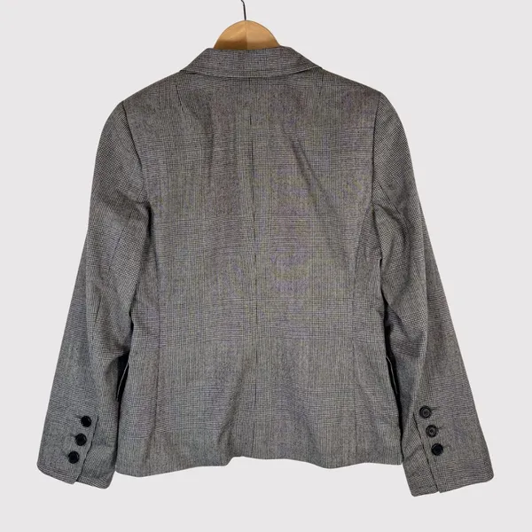Akris Punto Women Blazer Gray Two Button Plaid Suit Jacket Notched Office Size 6 - Image 2
