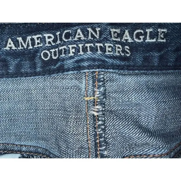 American Eagle High Rise Dark Wash Distressed Jorts Size 2 100% cotton #769 - Image 4
