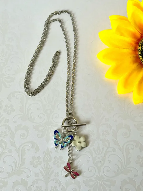 Butterfly Inspired Necklace (88) 🦋 Silver - Image 3