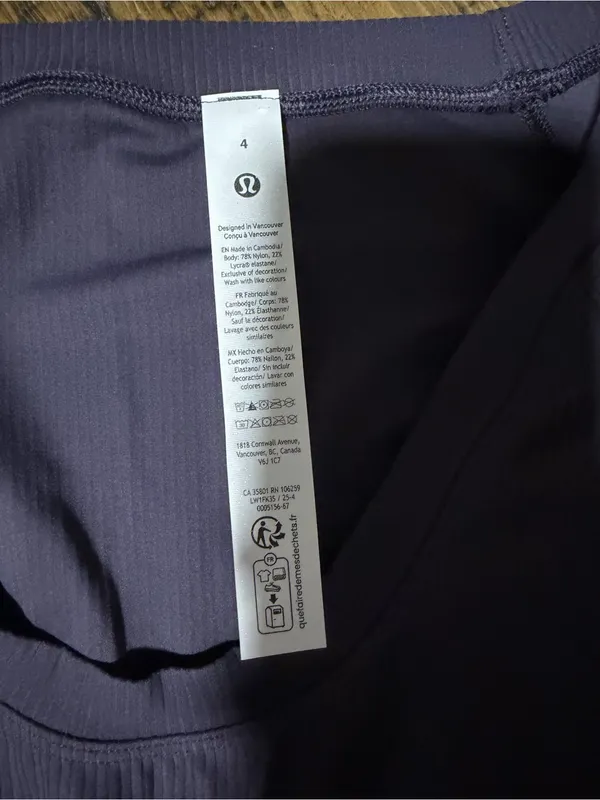 Lululemon All Aligned Ribbed Long-Sleeve Midi Dress - Purple/Grey - Size 4 - Image 7