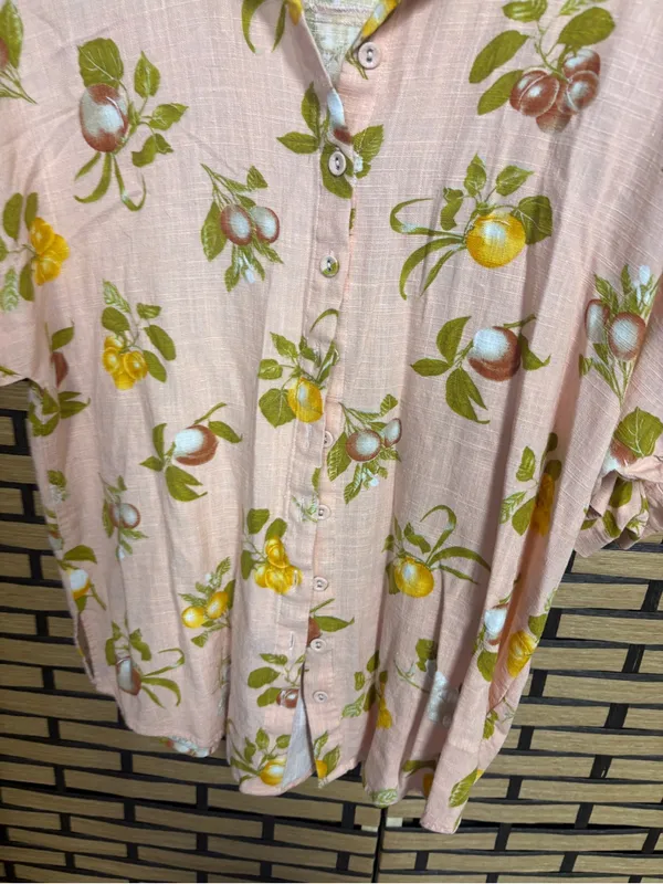 Petal & pup pink lemon pattern two piece short size large - Image 3