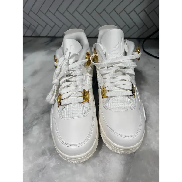 Nike Air Jordan 4 Retro White Gold Women’s 9 AQ9129-170 2024 OG Basketball - Image 3