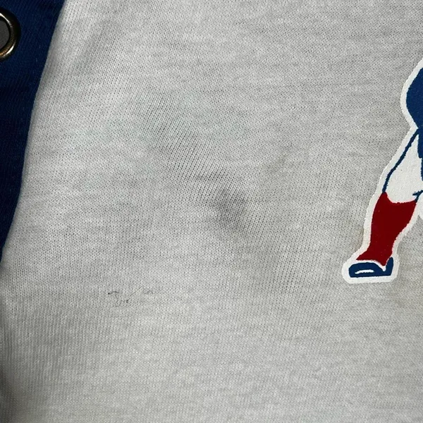 NFL New England Patriots White Blue Lace Up Vneck Tshirt - Image 4