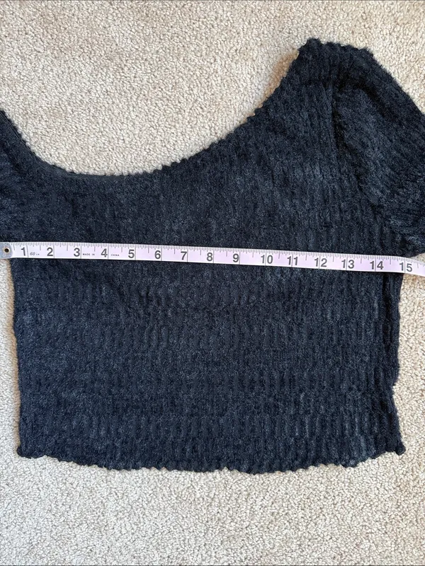 Hot Topic Social Collision Black Off The Shoulder Lightweight Textured Top. - Image 5