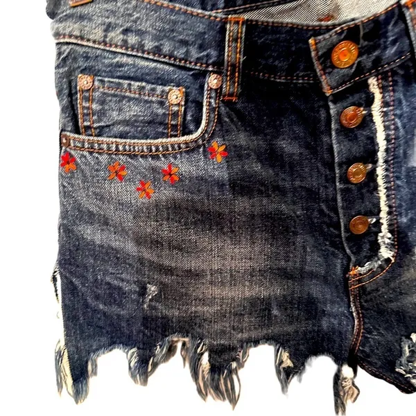 Free People Denim Butterfly Shorts Size 26‎ - Image 8