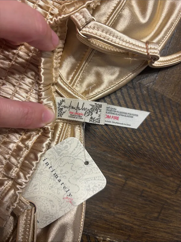Intimately by Free People Satin Bralette in Champagne Gold - Medium - Image 2