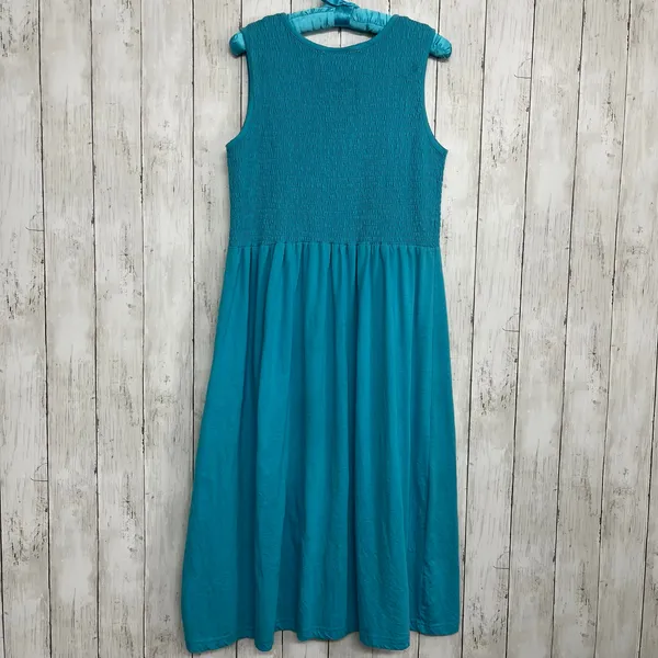 Company One Blue Chore Dress L Distressed Stained Garden Work Artist Smock - Image 2
