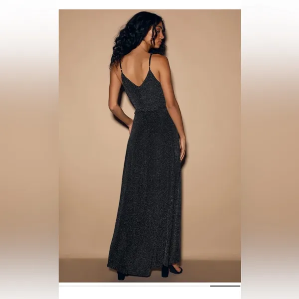 Lulus 🌟 sparkly black wrap dress — NWOT - Image 4