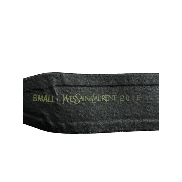 RARE VTG‎ Yves Saint Laurent Designer YSL Black Leather Studded Gem Belt 2816 Sm - Image 3