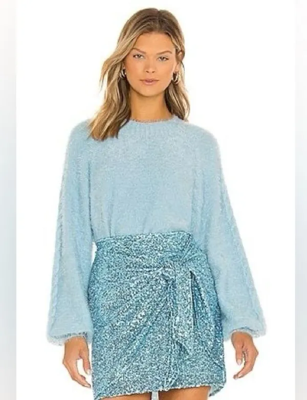 SHOW ME YOUR MUMU Vienna Sweater In Blue Knit - Image 3